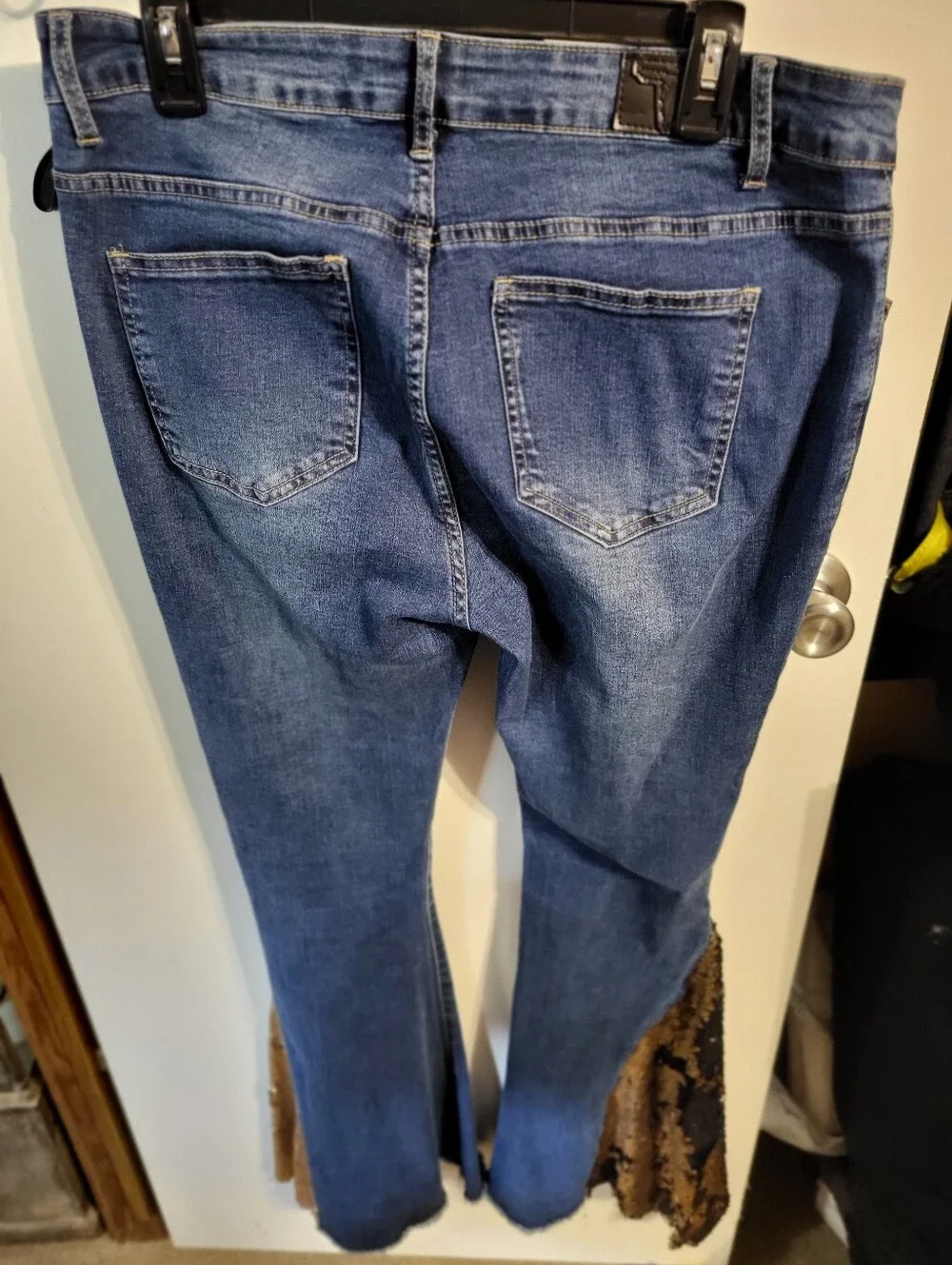 LUCKY & BLESSED SEQUIN FLARE JEANS SZ 12
